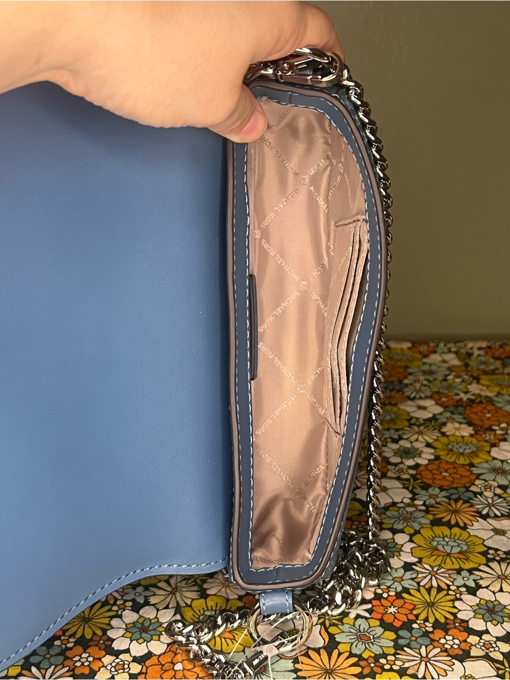 Michael Kors Mila Convertible Crossbody/Shoulder Bag Blue - Picture 8 of 8